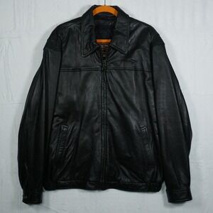 Retro American Classics Colebrook Mens XL Leather Jacket‎ Zip Up Quilted USAF